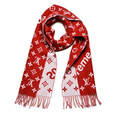 lv supreme cashmere scarf|louis vuitton 100 silk scarf.